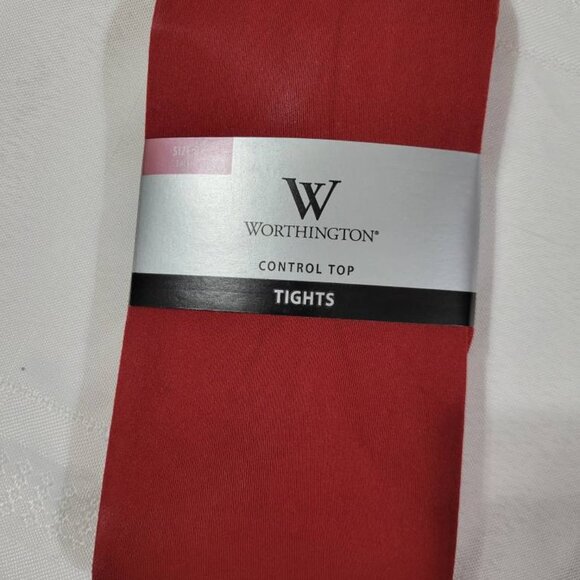 Worthington size 2 Control Top Classic Red Nylon/Elastane Tights NWT - Picture 1 of 2